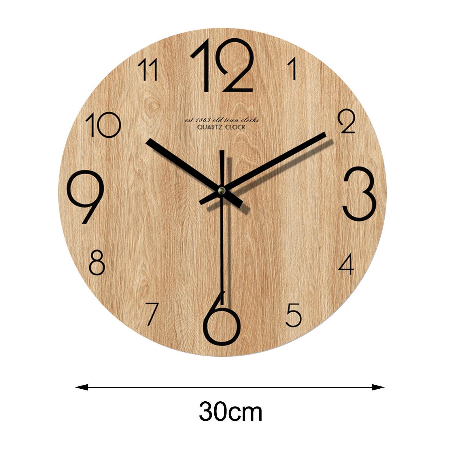 Wall Clock 12inch Fashion Non Ticking Clock for Bedroom Living Room Home
