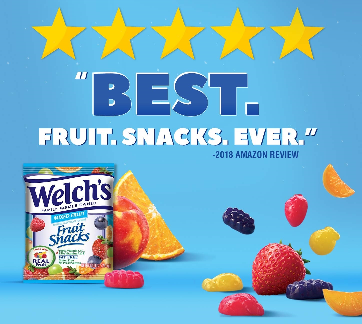 Combo 10 Gói Kẹo dẻo trái cây hỗn hợp - Welch's Mixed Fruit Snack (22,7g/gói)