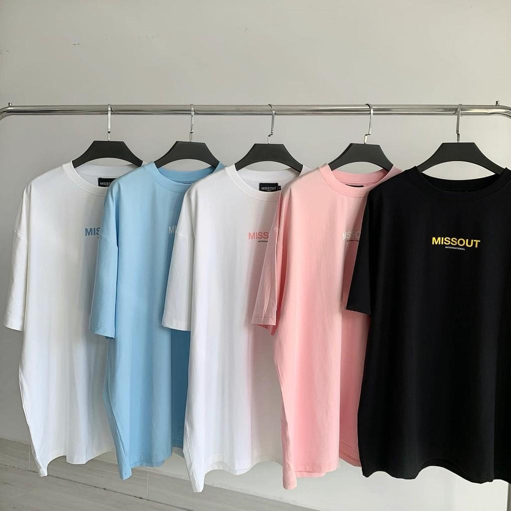 Áo thun tay lỡ MISSOUT phông Unisex nam nữ tee oversize form rộng pull Ulzzang Streetwear Hàn Quốc vải mềm