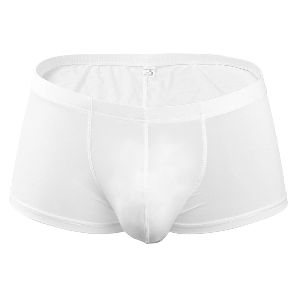 Men Soft Underwear Shorts Mesh Solid Boxer Briefs Trunks Pants Sexy Lingerie