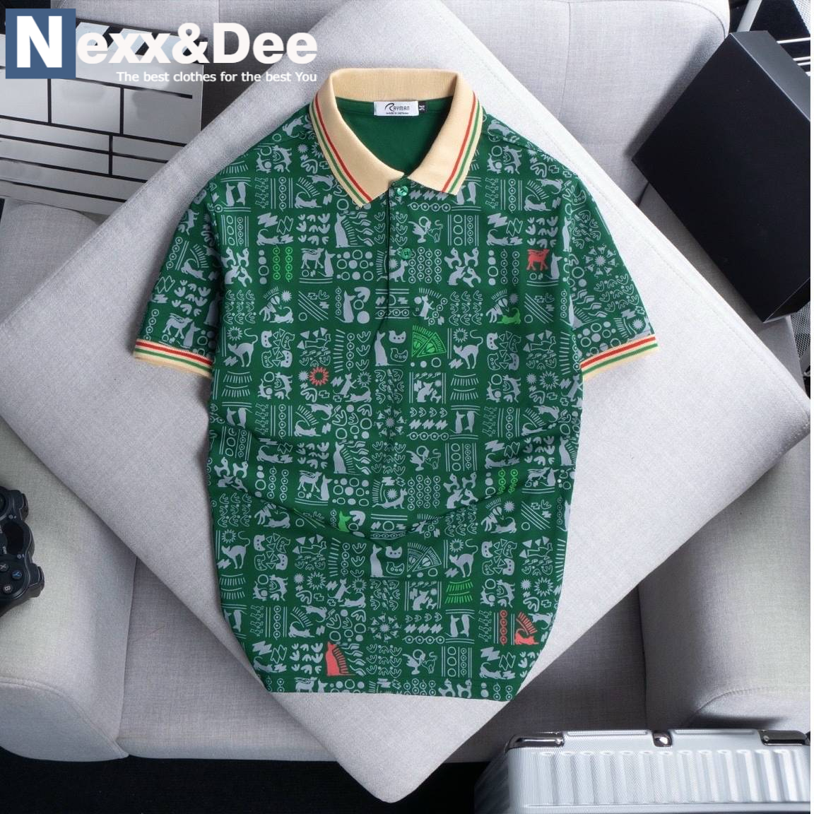 Áo thun polo nam, áo thun cá sấu nam hoạ tiết sọc ngang có cổ bẻ trẻ trung big size 3x cao cấp CB18