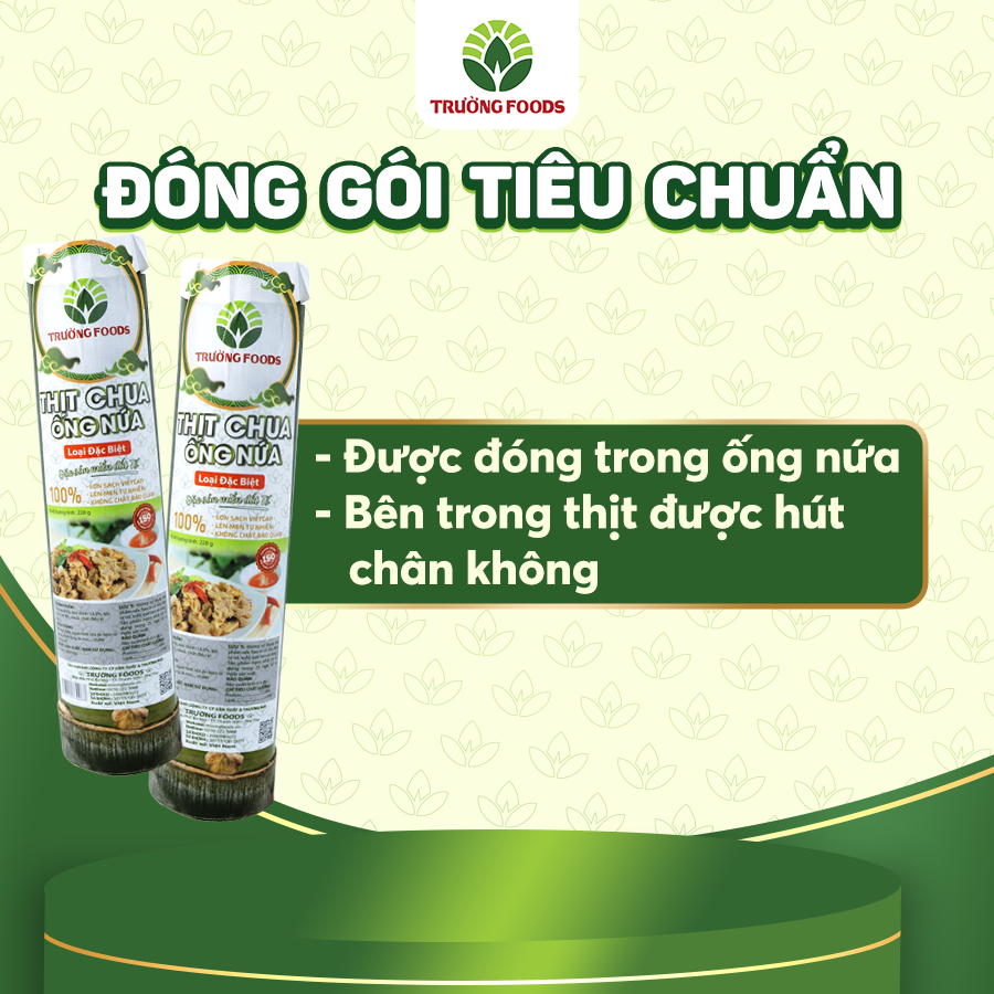 Combo 3 Thịt Chua Ống Nứa Đặc Biệt Trường Foods 180g/Ống