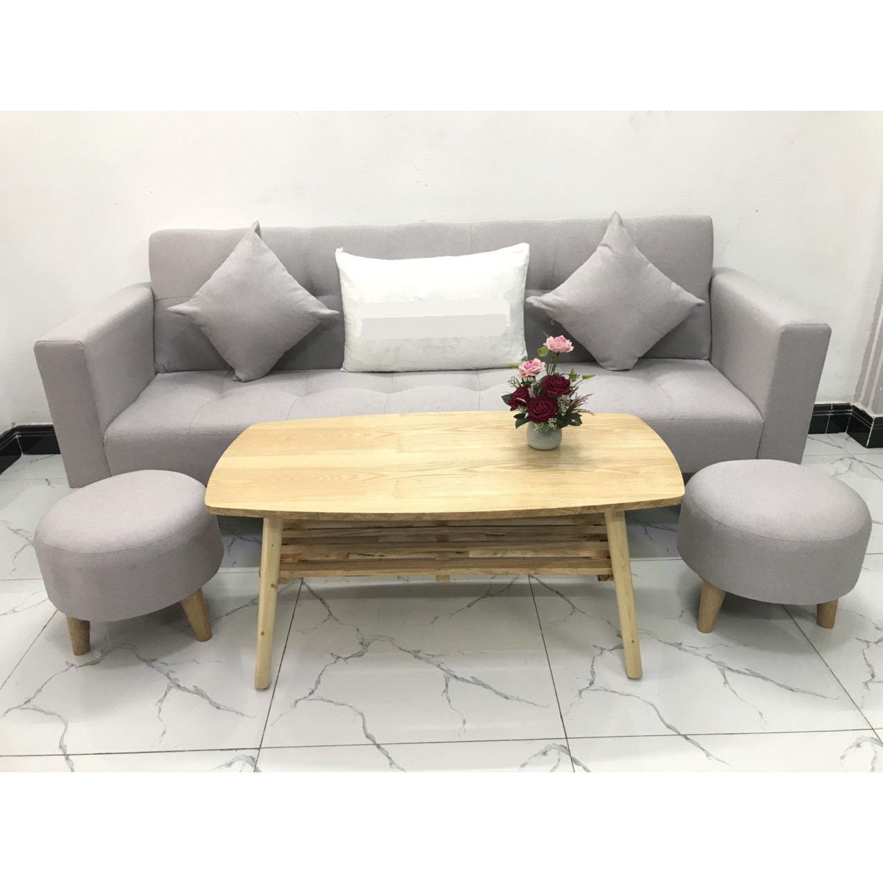 Bộ ghế sofa giường 2mx90 sofa bed tay vịn phòng khách salon linco13