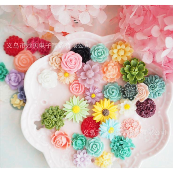HN * Túi 100 charm hoa các loại trang trí vỏ ốp điện thoại, DIY