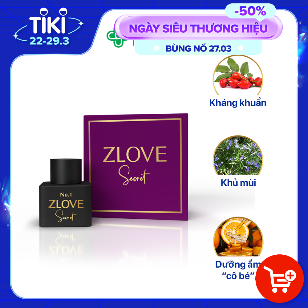 Nước Hoa Vùng Kín Zlove Secret - Thảo Dược Tự Nhiên - Lưu Giữ Mùi Hương Cả Ngày (5ml)