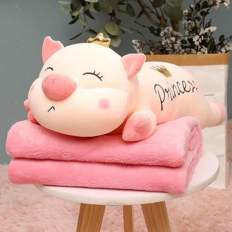 Thú kèm chăn cao cấp.mẫu thỏ hồng