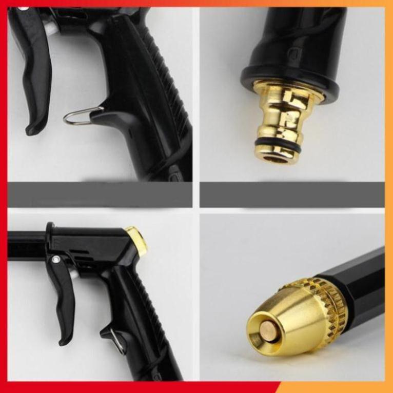 Bộ dây và vòi xịt rửa xe tưới cây tăng áp,vòi xịt rửa,vòi tưới cây 810-2498-1 (dây trắng- cút nối xanh)