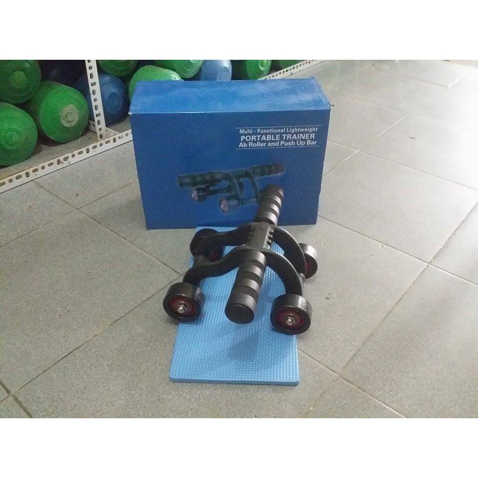 Con lăn tập bụng, dụng cụ tập gym tại nhà, dụng cụ tập cơ bụng đa năng ( con lăn 4 bánh)