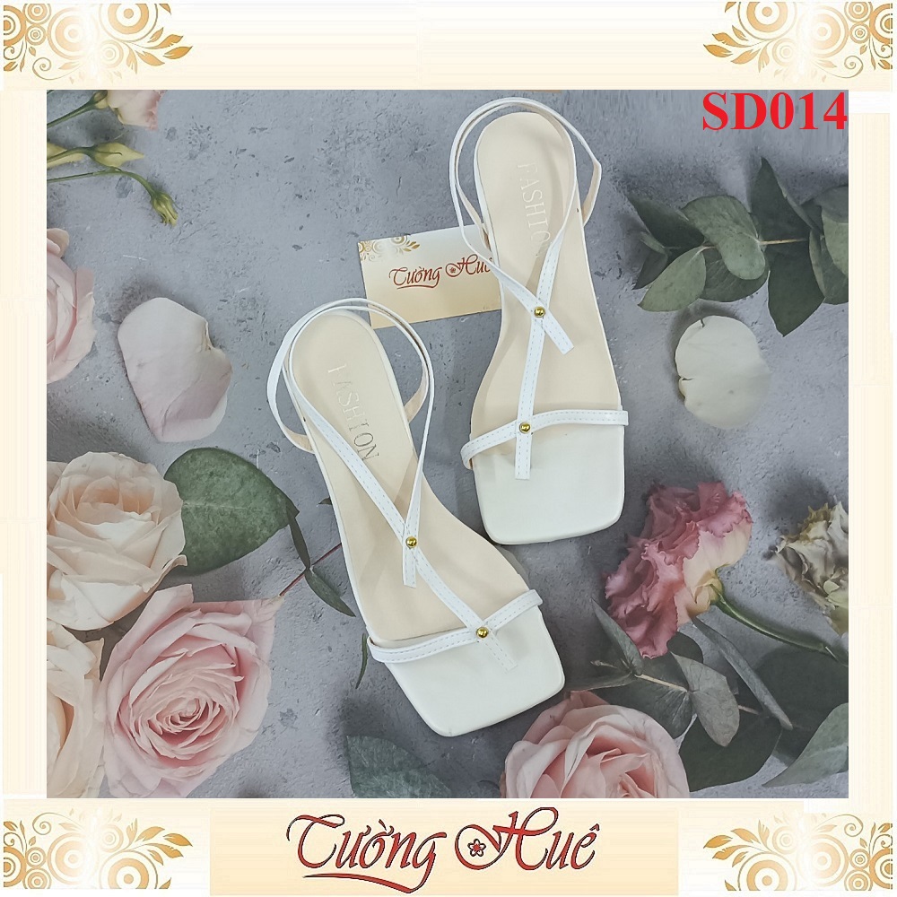 [Ảnh Thật 100%] [FULLBOX] Sandal Cao Gót Quai Mảnh Xỏ Ngón Nữ Mũi Vuông Gót Nhọn Cao 6CM - Hàng Quảng Châu