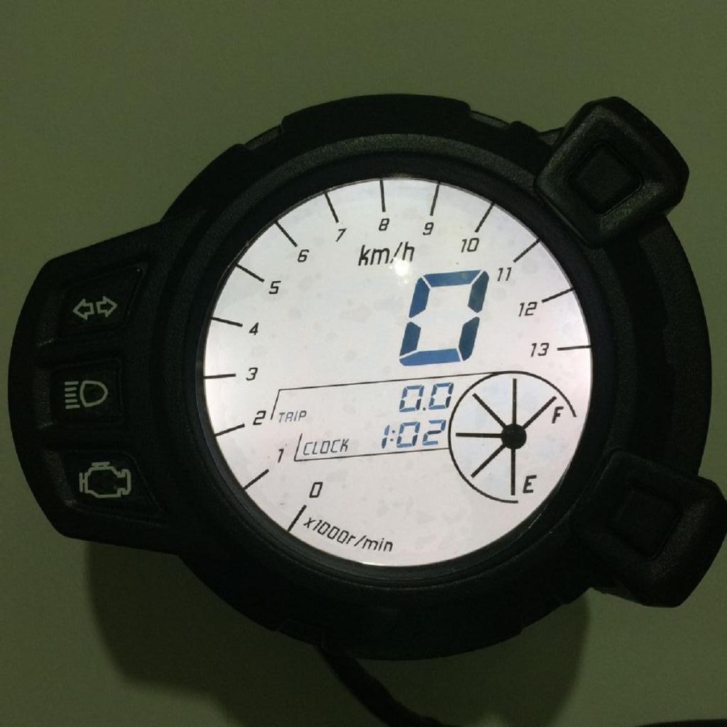 7 Color 12V Motorcycle LCD Digital Tachometer Gauge