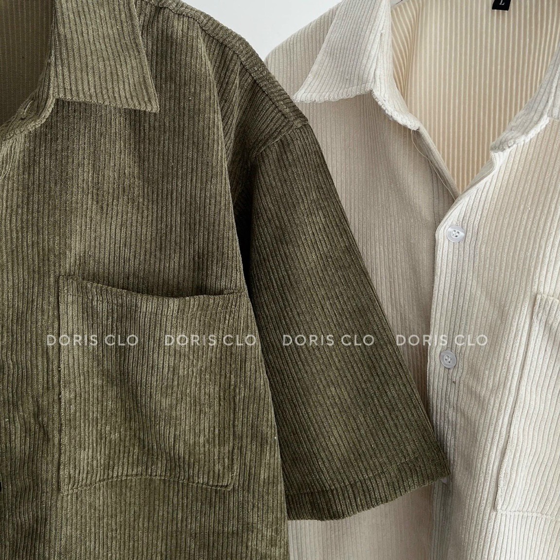 Áo Khoác Nhung Tam Sơmi Tay Ngắn 1 Túi Form Unisex