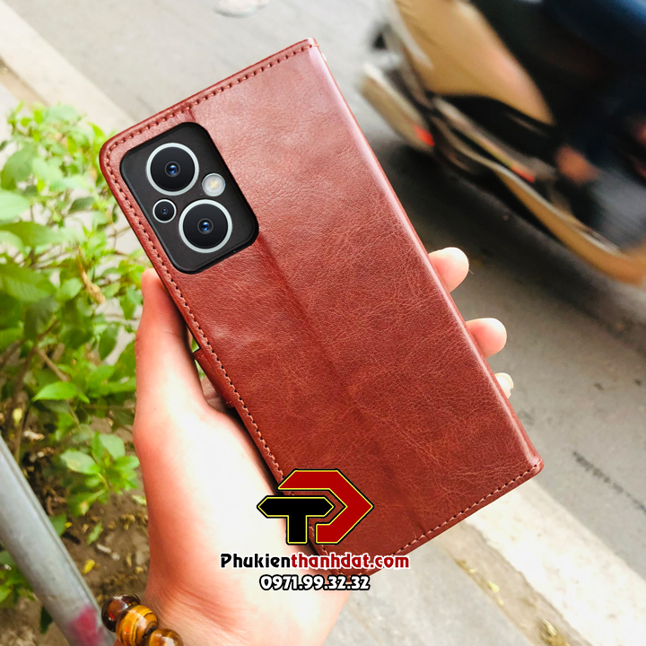 Bao da dạng ví cho OPPO Reno8 Z 5G có quai gài, ngăn để thẻ