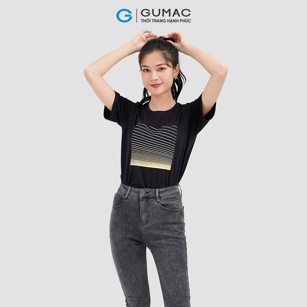 Áo thun nữ GUMAC ATC09011 áo thun nữ in sọc ngang