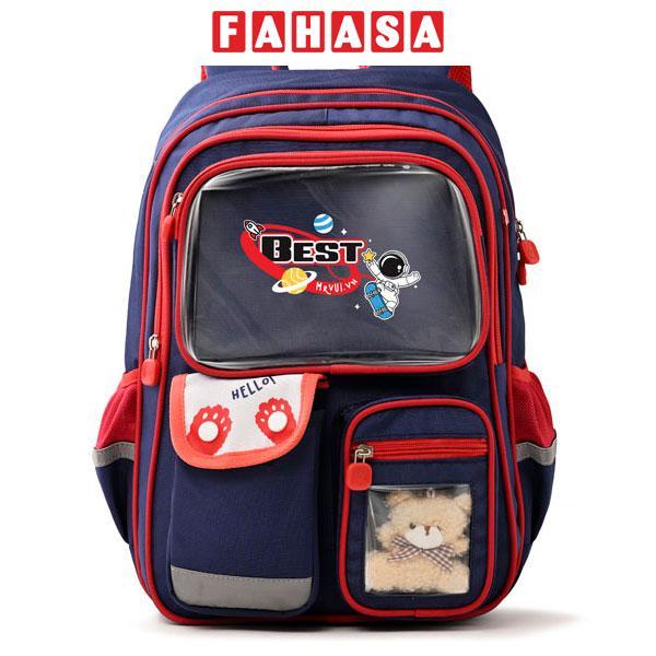 Ba Lô Học Sinh - Mr.Vui 1074 - Màu Xanh Đen + Đỏ