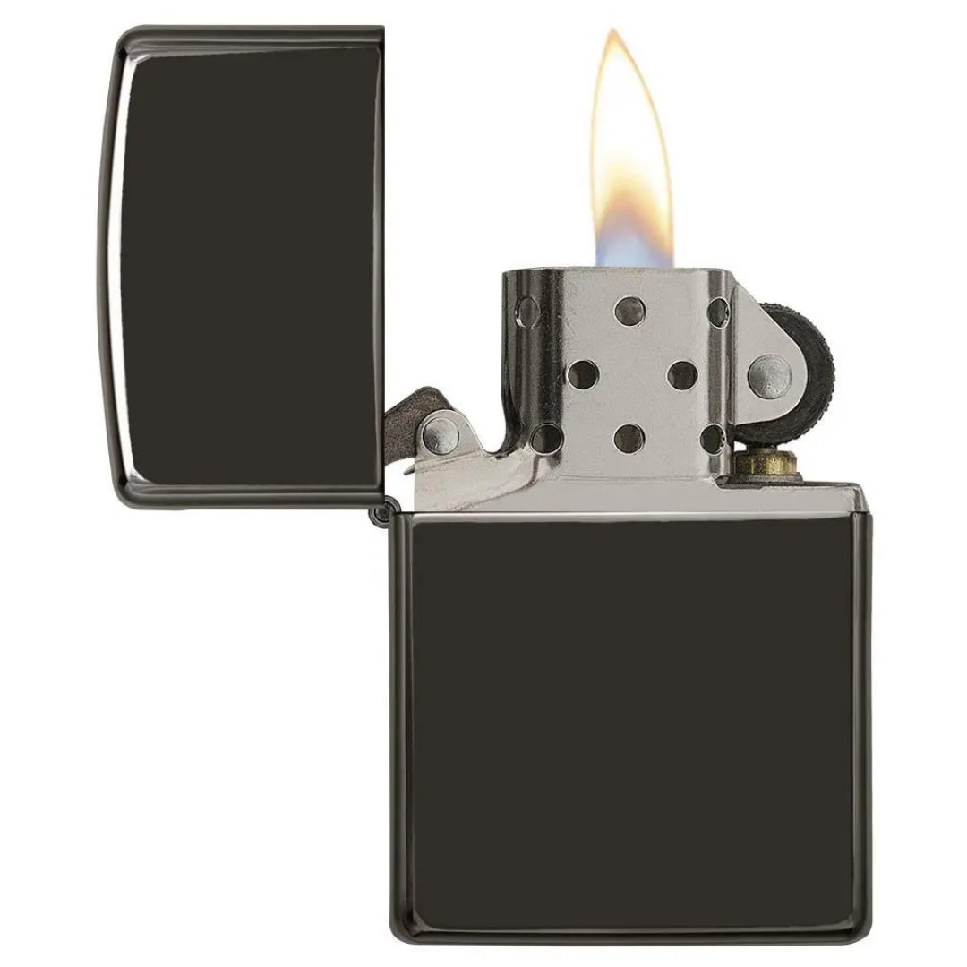 Bật lửa Zippo High Polish Black - Dòng Mạ Đen Bóng Gương Chính Hãng Mỹ, Vỏ Đồng Thau Sang Trọng, Chống Gió Cao Cấp