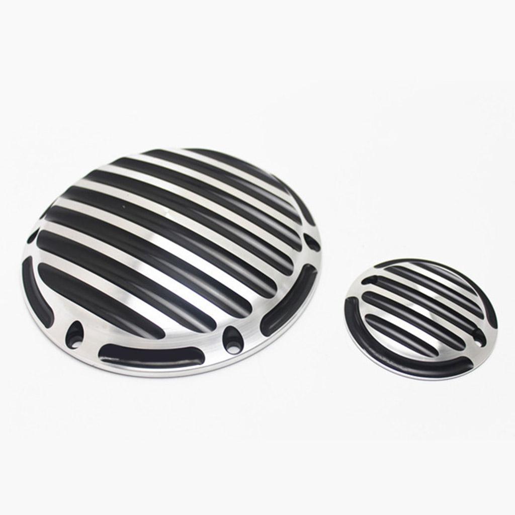 Set of 2 Chrome Aluminum Engine Oil Pump  for