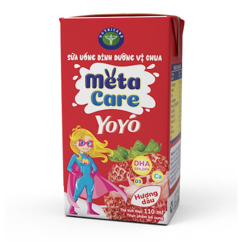 Thùng sữa uống dinh dưỡng vị chua Nutricare Metacare Yoyo Hương dâu
