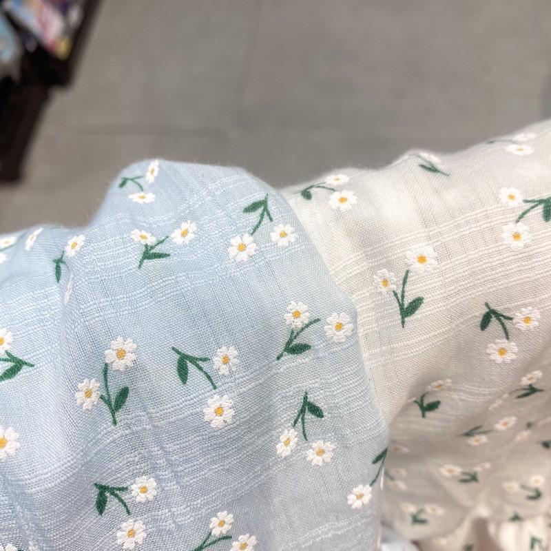ÁO SƠ MI CỔ VUÔNG BÈO HOA NHÍ