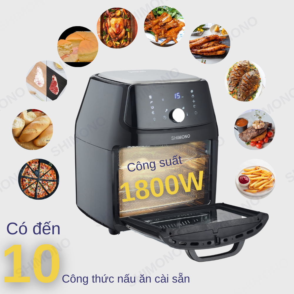 Nồi Chiên Không Dầu Shimono SM-AF1605T - Hàng Chính Hãng