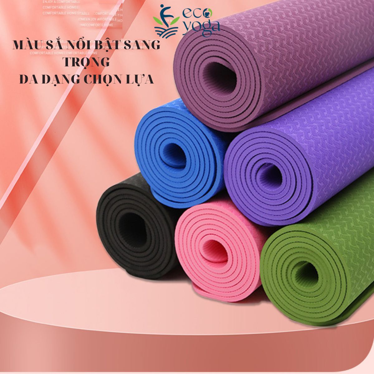 [Tặng Dây Đeo] Thảm Yoga Định Tuyến TPE 1 Lớp 8mm - YOGA QG, Độ Bám Cao, Chống Trơn Trượt, Mềm Mại, Thân Thiện Với Môi Trường, An Toàn Khi Tiếp Xúc Với Da - Hàng chính hãng