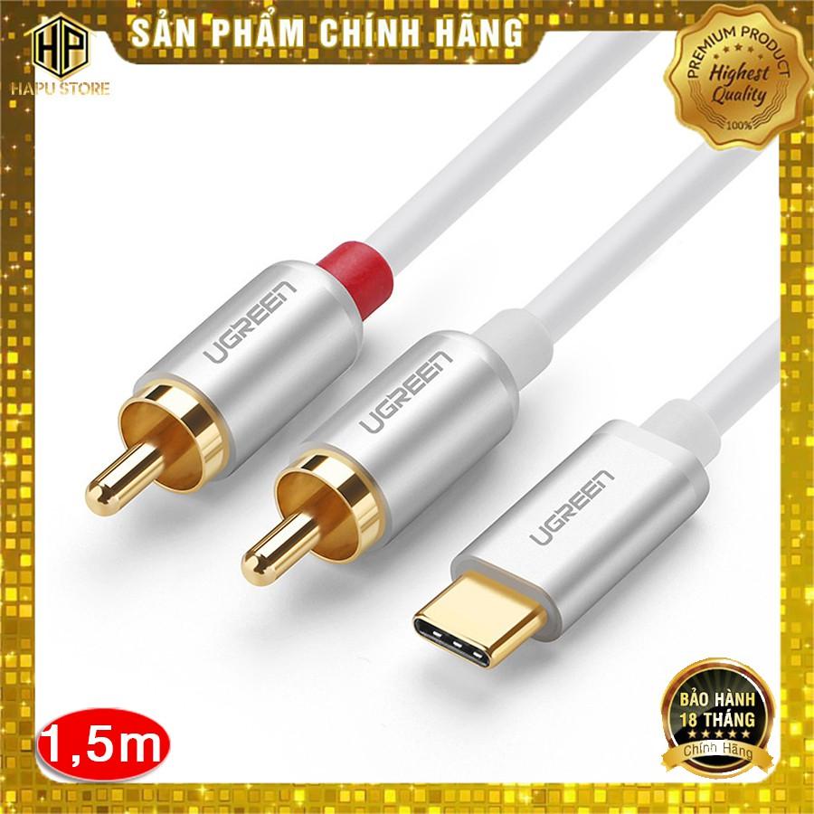 Cáp chuyển đổi âm thanh USB-C sang RCA Ugreen 30735 dài 1,5m chính hãng - Hàng Chính Hãng