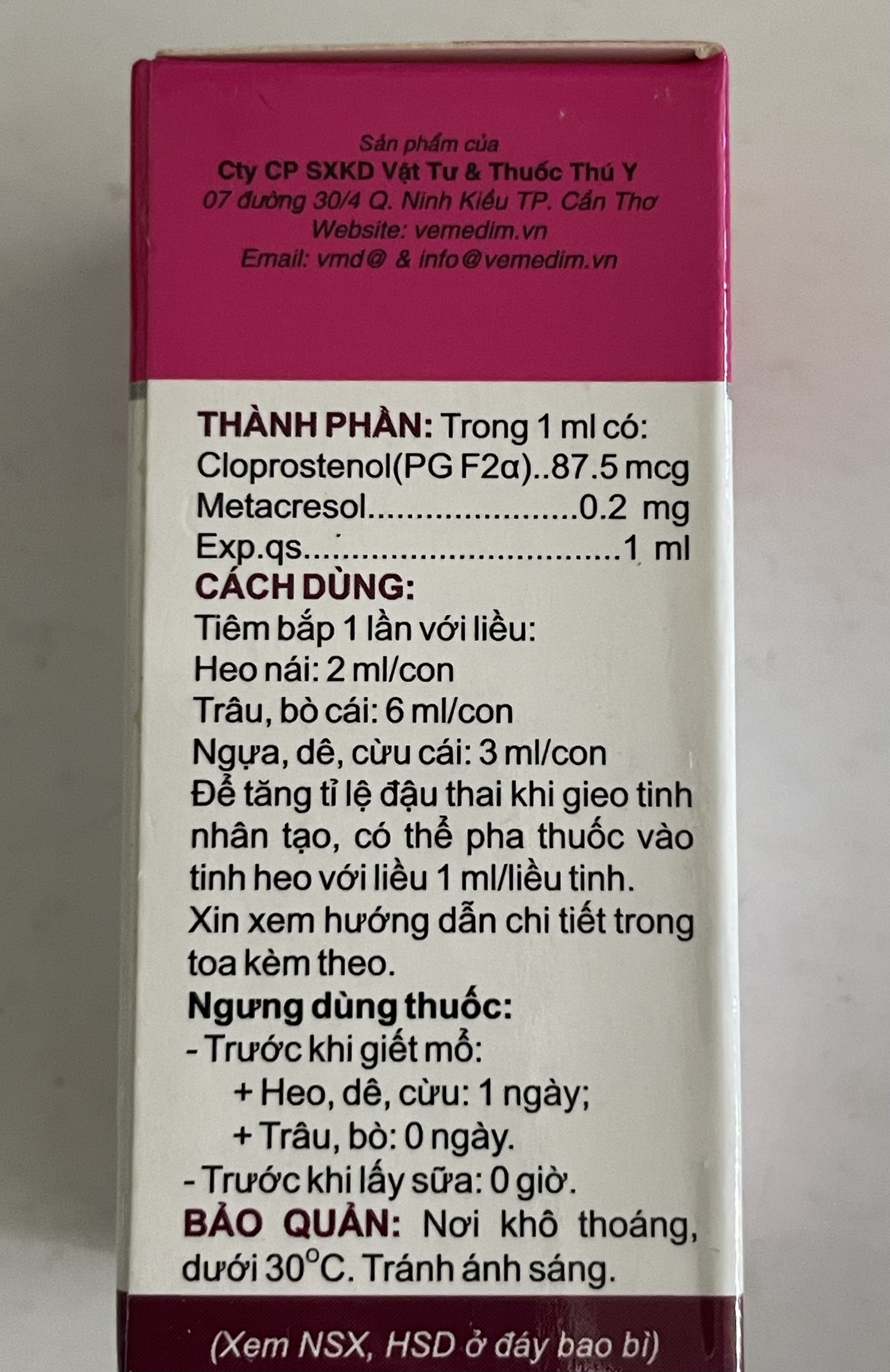 CLOPROSTENOL 6ML - KÍCH THÍCH LÊN GIỐNG VÀ GÂY ĐẺ ĐỒNG LOẠT