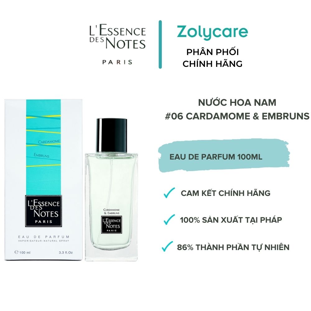 Nước Hoa Unisex L'Essence des Notes Cardamome &amp; Embruns #06 Harmony 100ml