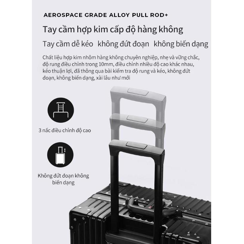 Vali khung nhôm STARRY BLACK bánh xe đa hướng 24inch - Home and Garden