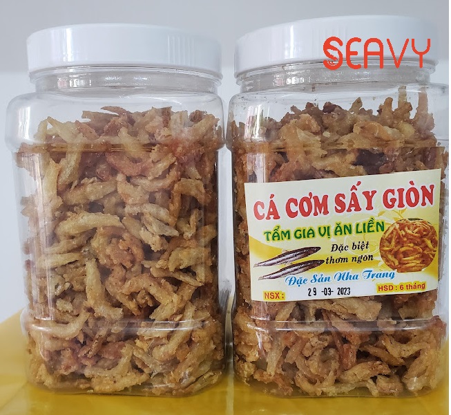 Đặc Sản Nha Trang -Cá Cơm Tẩm Bột Sấy Giòn, Hải Sản Khô Seavy Hộp 500 gram