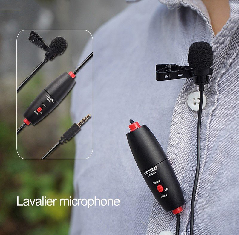 Lensgo LYM-DM1 - Micro Lavalier Cài Áo Có Dây, Thu Âm Đa Hướng Cho Smartphone, Máy Ảnh, Máy Quay, PC (6m) - hàng chính hãng