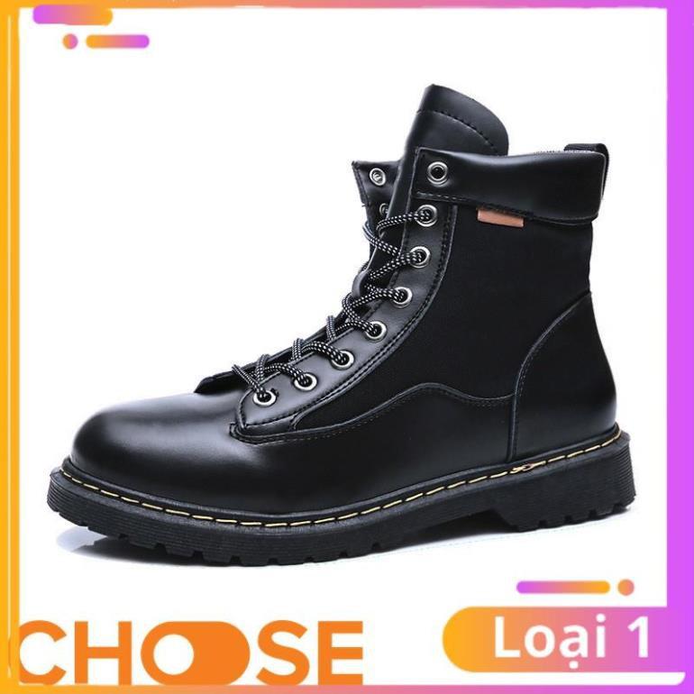 Giày Nam Boot Nam Cổ Cao Choose Màu Trơn Bụi Bặm G2616