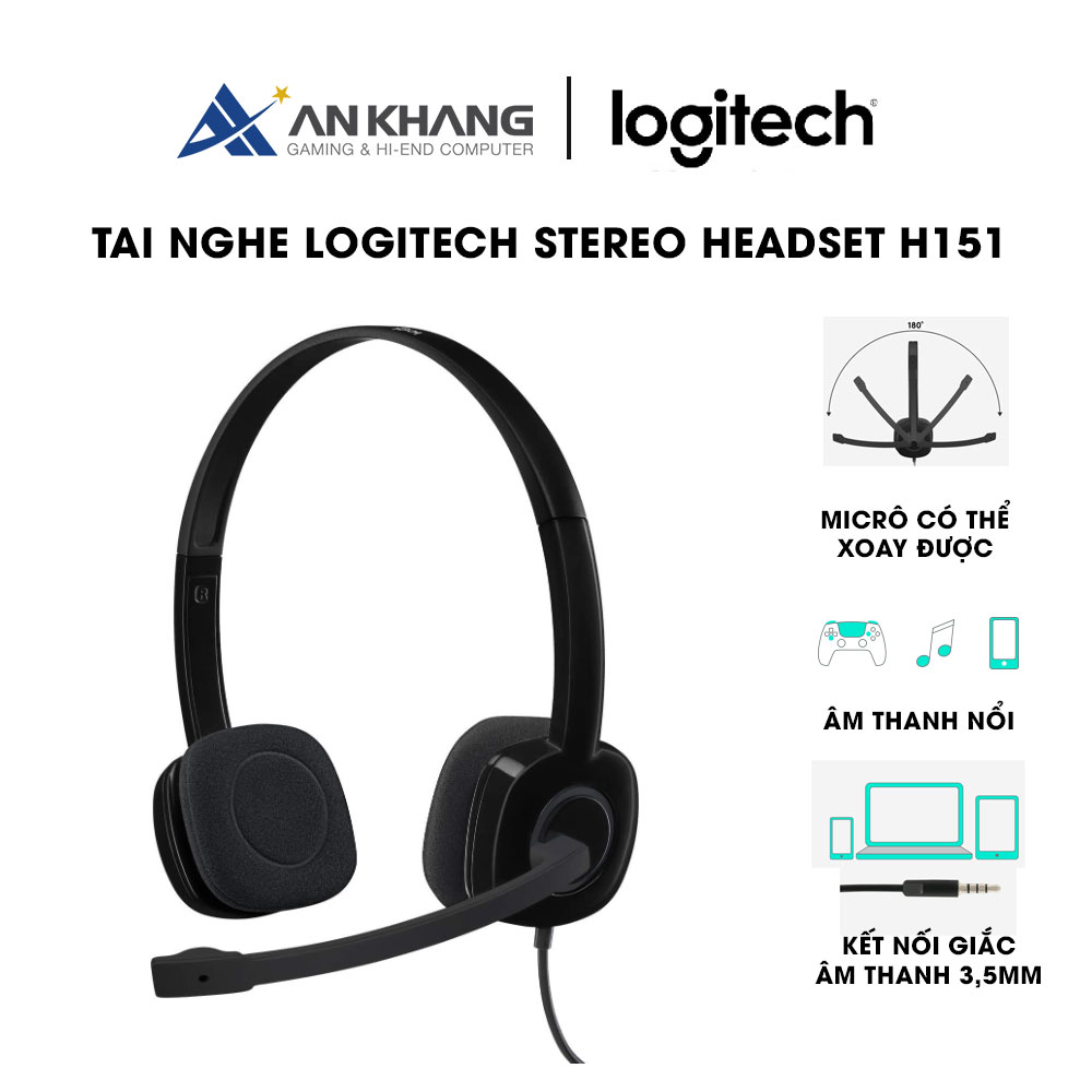 Tai nghe Logitech Stereo Headset H151 - Hàng Chính Hãng