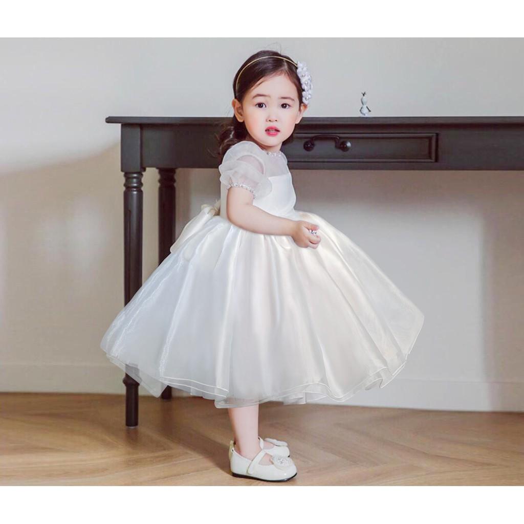 Đầm công chúa voan trắng dễ thương cho bé gái từ 0 - 12 tuổi ( CÓ ẢNH THẬT )