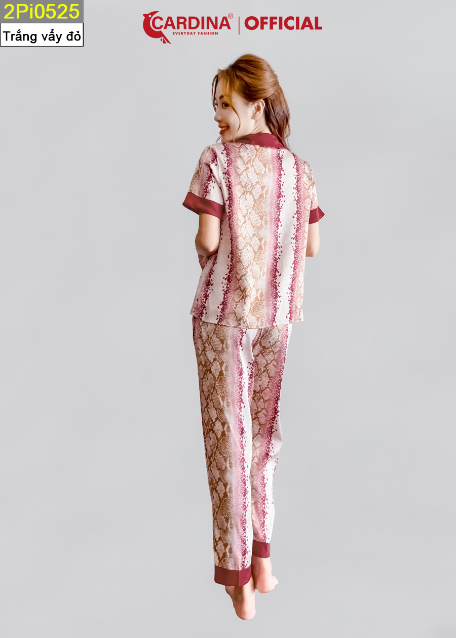Đồ Bộ Nữ Pijama Chất Lụa Satin Nhật Cao Cấp Quần Dài Áo Cộc Tay Co Giãn Nhẹ 2Pi05