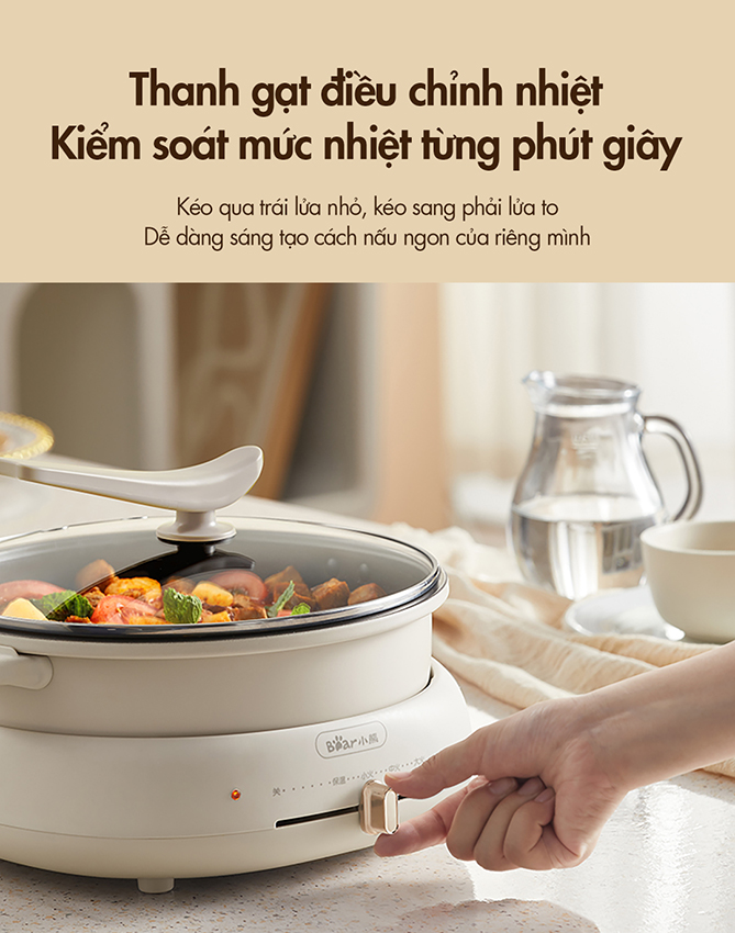 Nồi lẩu nướng đa năng Bear DHG-C40W2 - Hàng chính hãng
