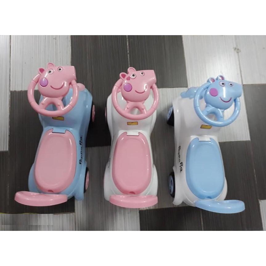 Xe lắc bơi chòi chân Heo Peppapig cho bé có nhạc cao cấp