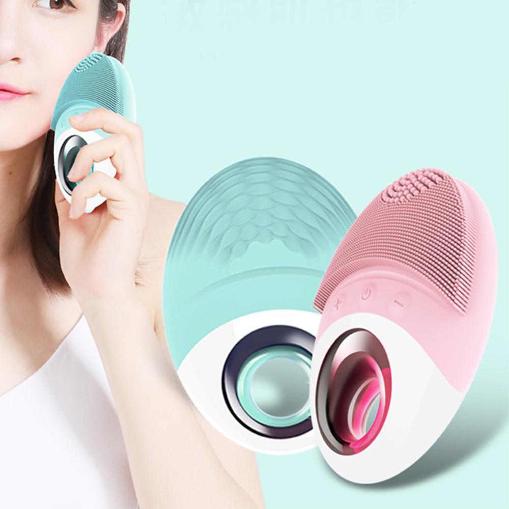 Máy rửa mặt mini massage tích hợp sóng âm HT SYS - JOYJULY - Facial Cleansing &amp; Massaging Device