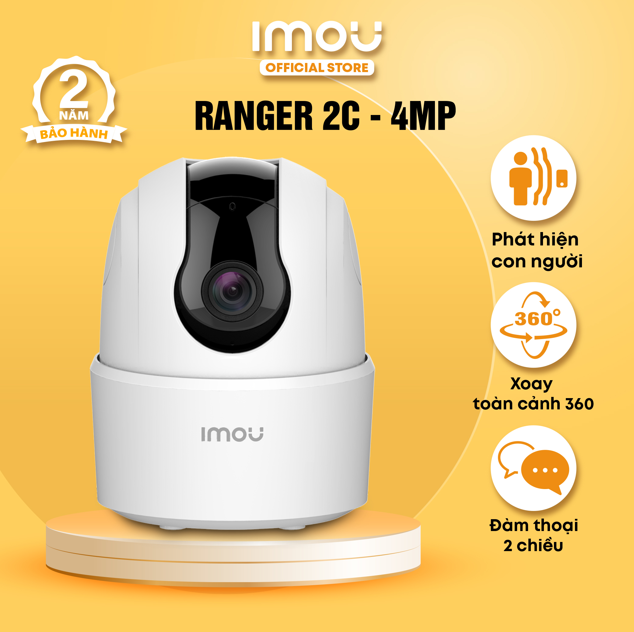 Camera Wifi Imou Ranger 2C 4MP Ranger SE 4MP I Đàm thoại 2 chiều I Phát hiện con người I Xoay 360 I Hàng chính hãng - Ranger 2C 4MP