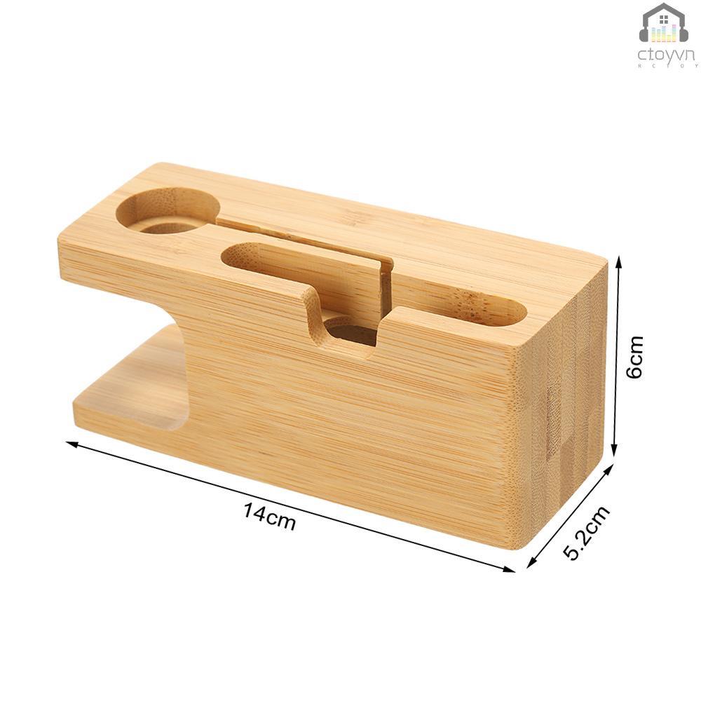 Đế sạc bằng tre để bàn cho đồng hồ thông minh iWatch iPhone