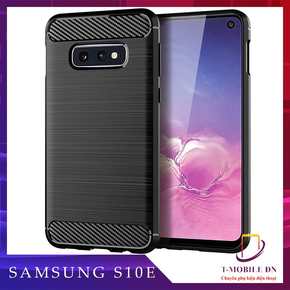 Ốp lưng cho Samsung S10 S10E S10+ Plus Lite dẻo Carbon phay xước chống sốc chống vân tay