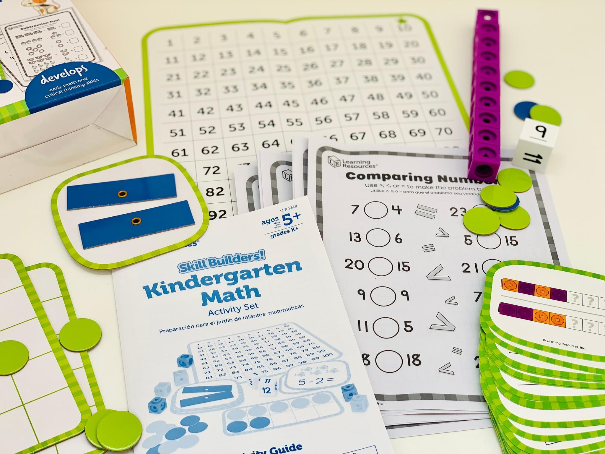 Learning Resources Đồ chơi xây dựng kỹ năng! Học toán tuổi mẫu giáo  - Skill Builders! Kindergarten Math