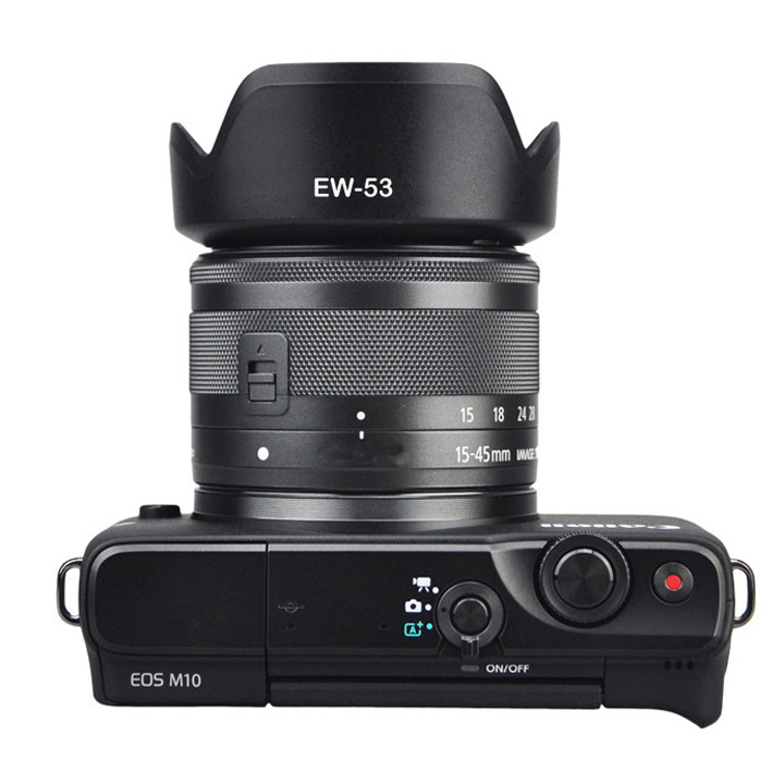 Loa che nắng hood EW-53 Canon M10 ống kính 15-45 STM