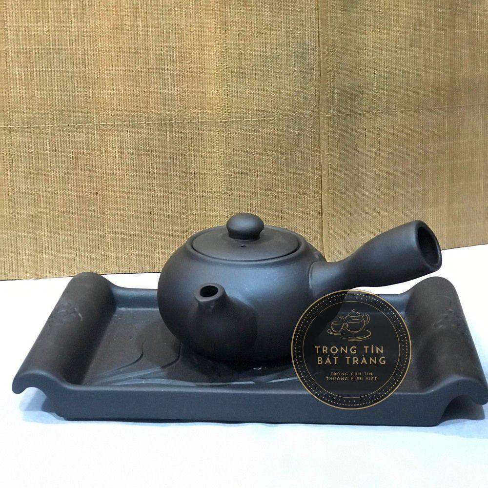 Ấm Trà Đạo Gốm Tử Sa Bát Tràng Đắp Nổi Hoa Mai Dáng Đường Vũ Dung Tích 300ml ATSML 016