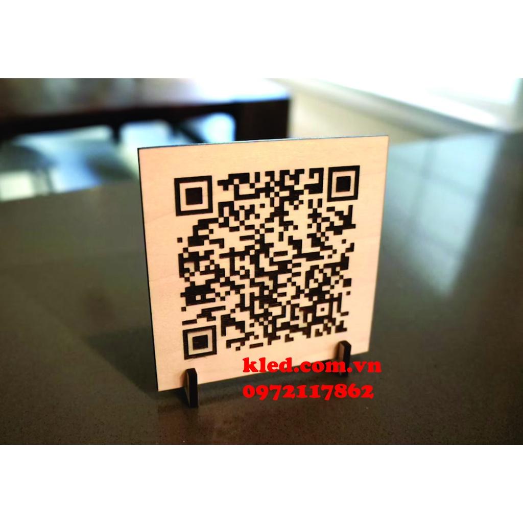 Bảng gỗ wifi decor treo cửa tên shop quét mã QR tiện lợi giá rẻ "Free Ship"