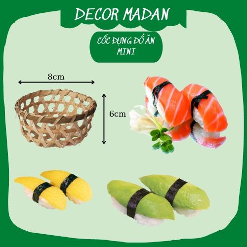 Lót cốc, vỏ cốc tre, khay đựng đồ ăn mini, đồ trang trí quán cafe - phụ kiện chụp ảnh decor - MADAN