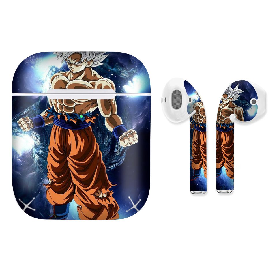 Miếng dán skin chống bẩn cho tai nghe AirPods in hình Songoku Dragon Ball - 7vnr010 (bản không dây 1 và 2)