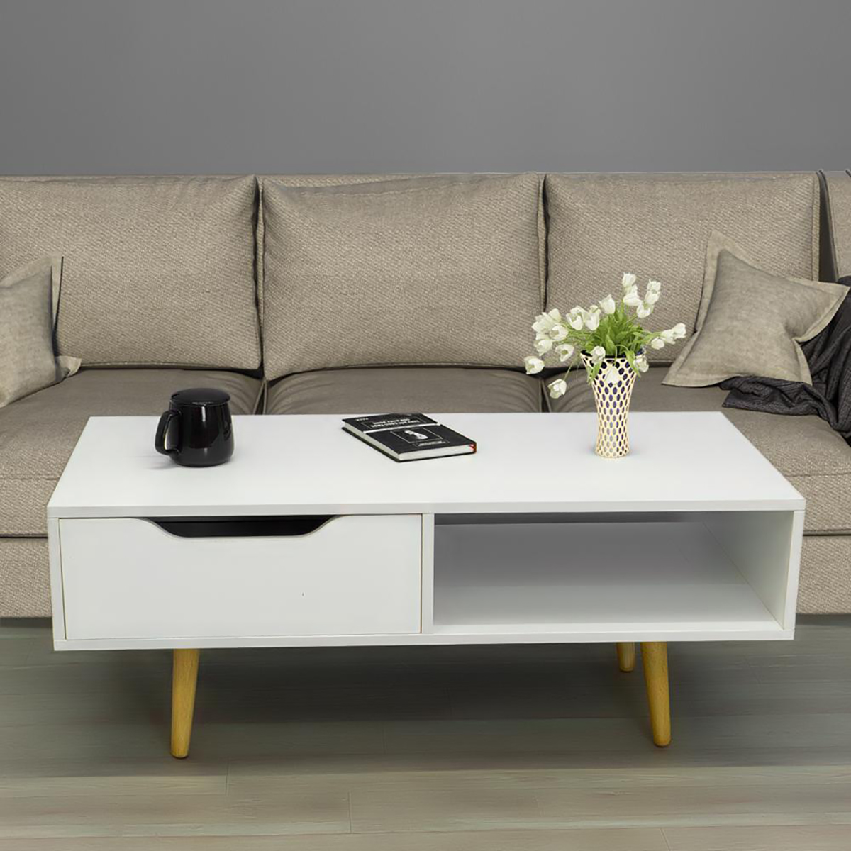 Bàn trà sofa phong cách Bắc Âu Tâm House HX-TV06