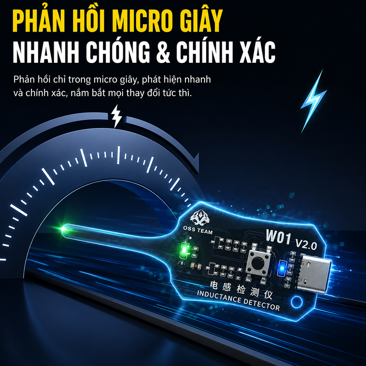 Máy Kiểm Tra Cuộn Cảm OSS W01 2.0 (Cổng Type-C) - Dụng Cụ Chẩn Đoán Lỗi Bo Mạch Điện Thoại Chuyên Nghiệp - Hàng Nhập Khẩu