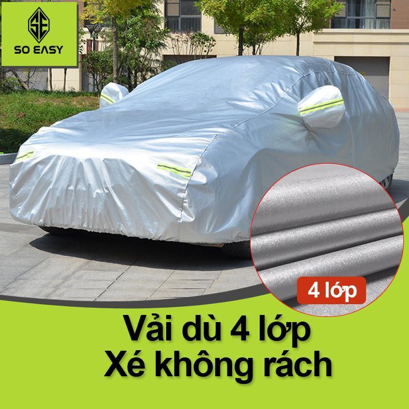 Bạt phủ ô tô xe hơi 7 chỗ SUV, áo trùm xe hơi,xe ô tô phủ nhôm bạc lớp phản quang chống nóng, mưa, xước sơn_BPX