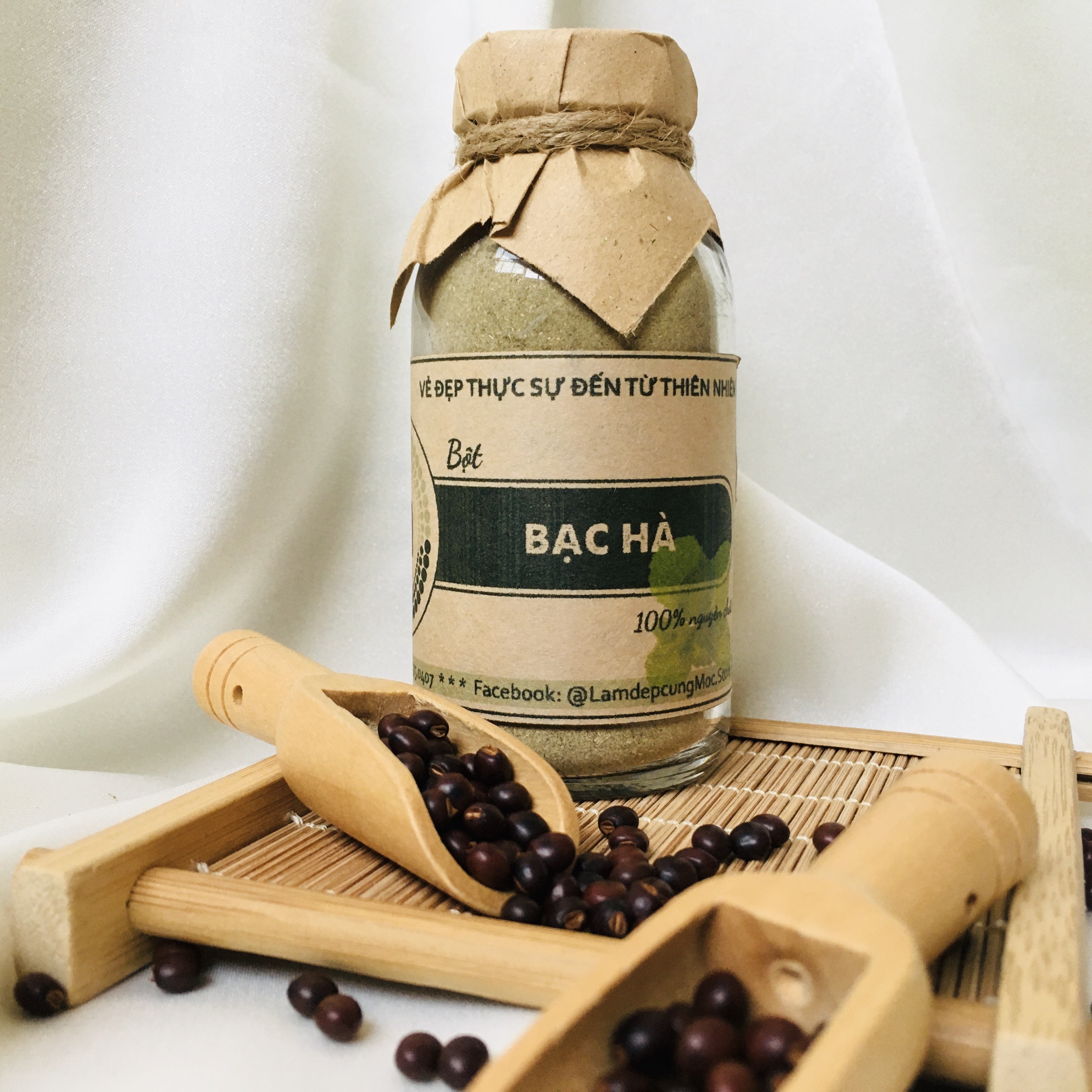 Bột đắp mặt Lá Bạc Hà trị mụn nguyên chất 200ml